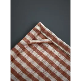 Torchon coton en vichy couleur brique