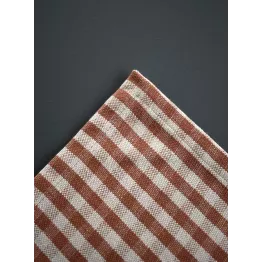 Torchon coton en vichy couleur brique