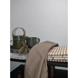 Torchon lin coton uni couleur nougat