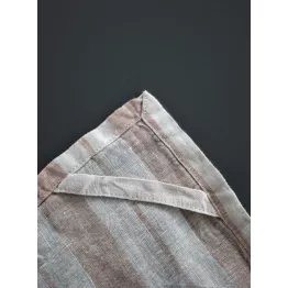 Torchon en coton à large rayure glaise / milk