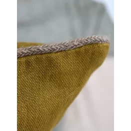 Housse de coussin 40 x 65 cm en lin couleur curry