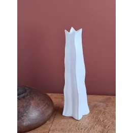 Vase soliflore blanc en porcelaine modèle VAYAM