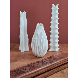 Vase soliflore blanc en porcelaine modèle VAYAM