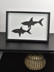 Cadre requin 30 * 20 cm noir