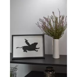 Cadre de taureau de rodeo et son Cowboy format A4