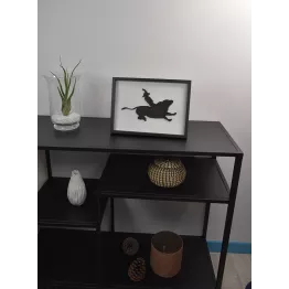 Cadre de taureau de rodeo et son Cowboy format A4