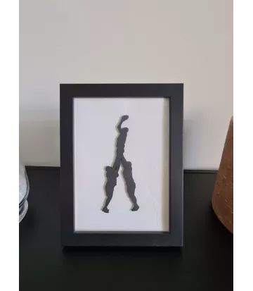 Scène de touch en rugby mis sous cadre 13 * 18