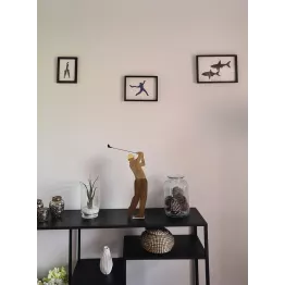 Scène de touch en rugby mis sous cadre 13 * 18