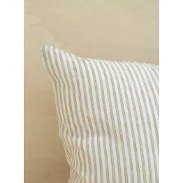 Housse de coussin rayée en lin lavé 40 x 65 cm