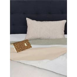 Housse de coussin rayée en lin lavé 40 x 65 cm
