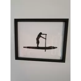 Scène de paddle sur lac sous cadre 24 * 30