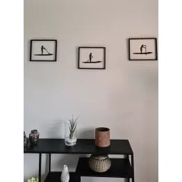 Scène de paddle sur lac sous cadre 24 * 30