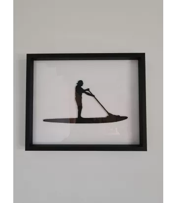 Scène de paddle sur l'eau sous cadre 24 * 30