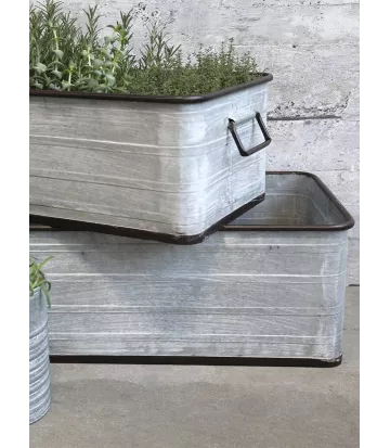 Duo de boite en zinc avec poignées