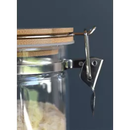 Bocal de conservation en verre avec couvercle sérigraphié riz