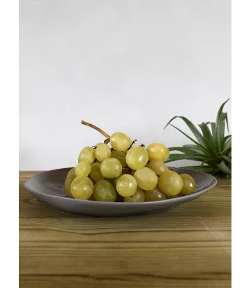 Assiette plate grise en grès diamètre 22 cm finition main