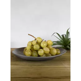 Assiette plate grise en grès diamètre 22 cm finition main