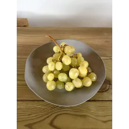 Assiette plate grise en grès diamètre 22 cm finition main