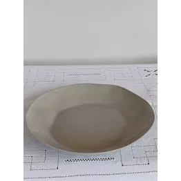 Assiette en grès gris acier D27,5