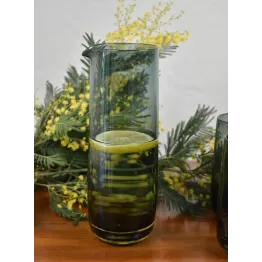 Carafe verte en verre soufflée