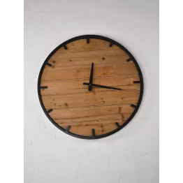 Horloge murale bois et métal Gaston