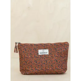 Pochette léopard en coton 25 x 15 x 5 cm