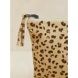 Trousse léopard en coton 25 x 15 x 5 cm