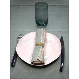 Nappe de table modèle Venise couleur sauge  160 X 250 cm