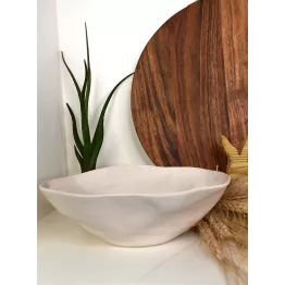 Petit saladier en grès blanc