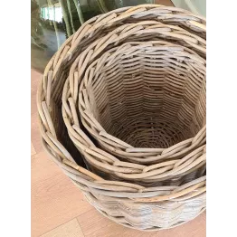 Ensemble de 3 paniers en rotin