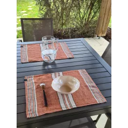 Set de table tissu en lin Zonza cuivre