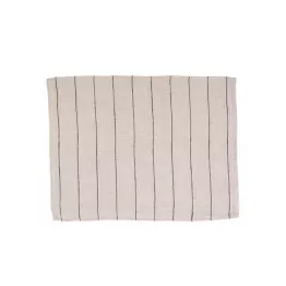 Set de table en lin écru rayé noir modèle Calvi