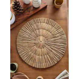 Set de table rond en roseaux