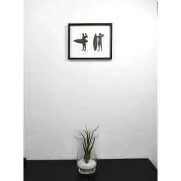 Décoration murale bois avec surfers 24 * 30 cm
