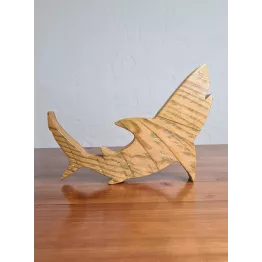 Décoration requin en bois recyclé