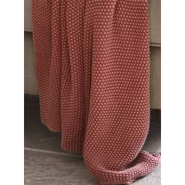 Plaid tricot rouge cuivré en coton 130 * 170 cm