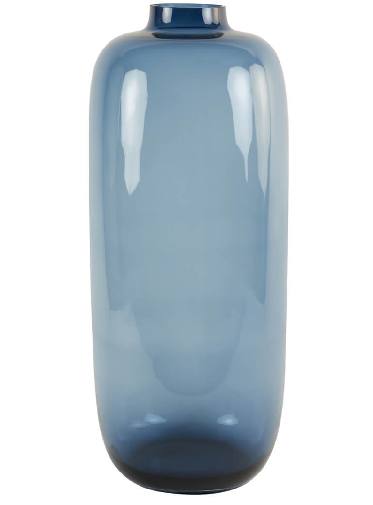 Grand vase transparent bleu translucide KEIRA