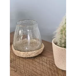 Photophore décoré en verre soufflé