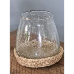 Photophore décoré en verre soufflé