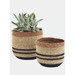 Duo paniers tressés en jonc de mer