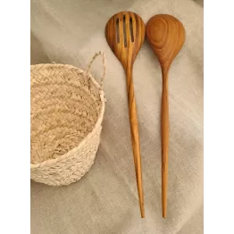 Couverts en bois réutilisables en teck