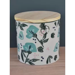 Duo de pots en grès avec couvercle modèle colorada blanc