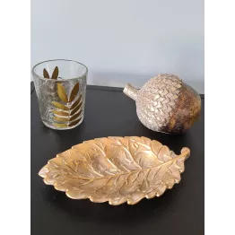 Plat feuille dorée