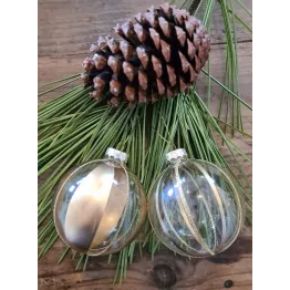 Set de 2 boules de sapin dorées