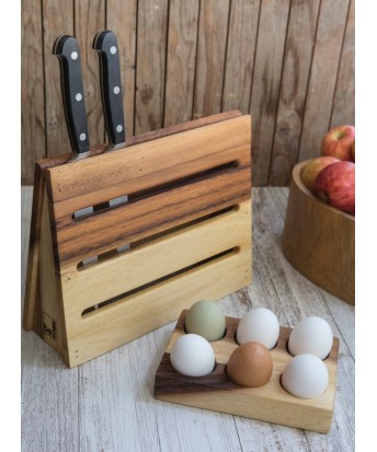 Porte œufs en bois d’acacia