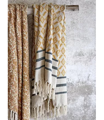 Plaid bohème en coton recyclé