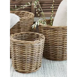 Ensemble de 3 paniers en rotin