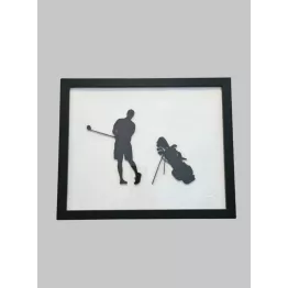 Golfeur avec son sac : cadre 24 * 30