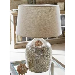 Lampe à poser argentée