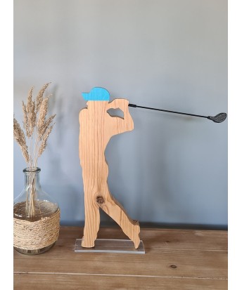 Décoration en bois de golfeur
